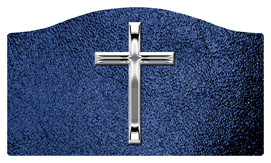 DASHELL-510-SL-SH-BL Silver Single Cross Shimmer Blue Background